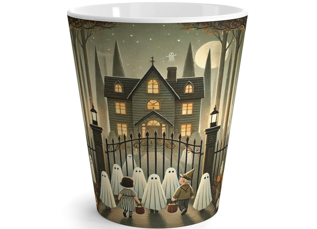 Ghostly Welcome – A Halloween Night Latte Mug