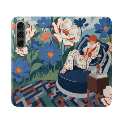 🌺🪞 The Lady Of The Grand Flower Salon Flip Case – Art Deco Floral Elegance