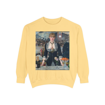 A Bar at the Folies-Bergère by Edouard Manet Unisex Garment-Dyed Sweatshirt