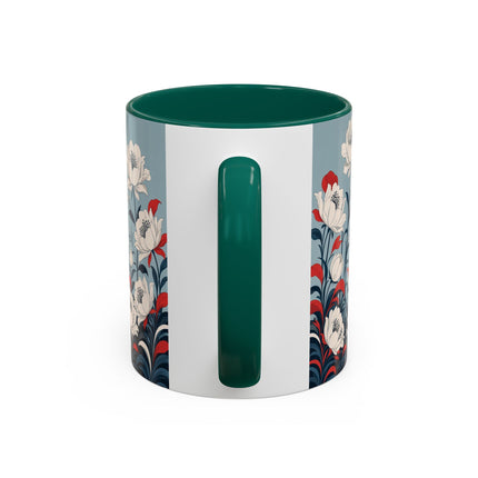 ❤️🌺 The Scarlet Parasol Spectacle Colorful Mug – Art Deco Fashion Elegance