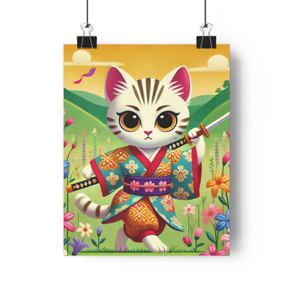 Samurai Kitten Giclée Art Print
