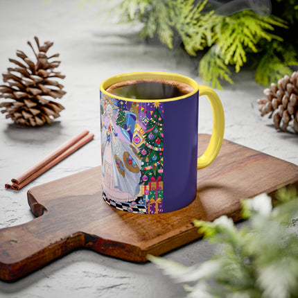 🎄✨ The Lady Of The Christmas Ornament Colorful Mug – Art Deco Holiday Fantasy