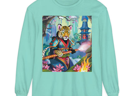 Cyberpunk Leopard Garment-dyed Long Sleeve T-Shirt