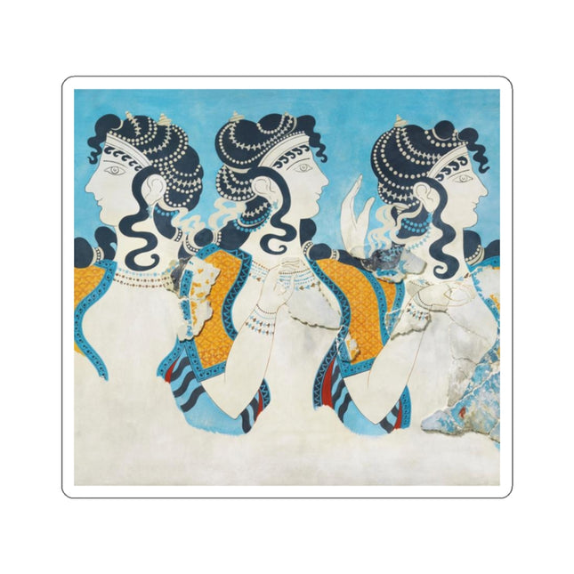 Reproduction of Ladies in Blue by Emile Gilliéron Kiss-Cut Stickers (4 Sizes)