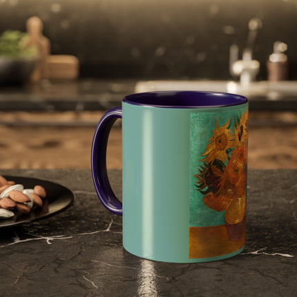 Vase with Twelve Sunflowers by Vincent van Gogh Colorful Mugs (11oz, 15oz)