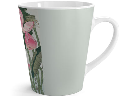 Blooming Lotus Flowers by Ohara Koson Latte Mug