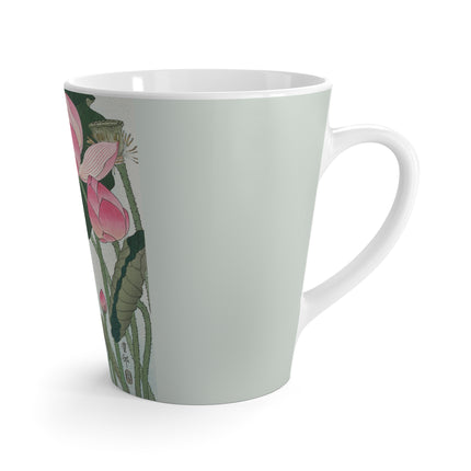Blooming Lotus Flowers by Ohara Koson Latte Mug