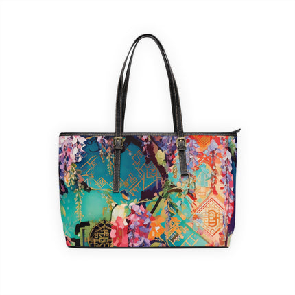 Golden Wisteria Symphony PU Leather Shoulder Bag