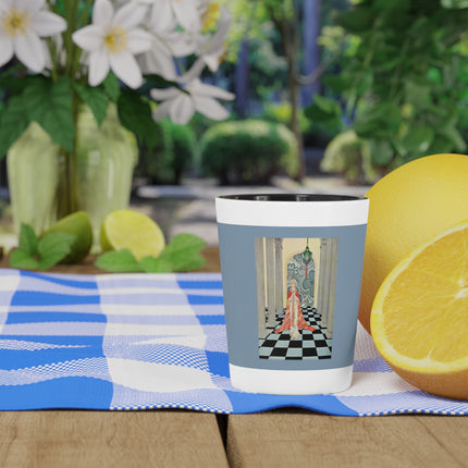 Cadmus Beheld a Female Figure by Virginia Frances Sterrett Ceramic Shot Glass