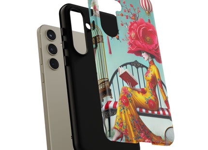 Reading In A Painted Garden Phone Cases