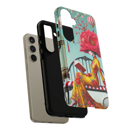 Reading In A Painted Garden Phone Cases