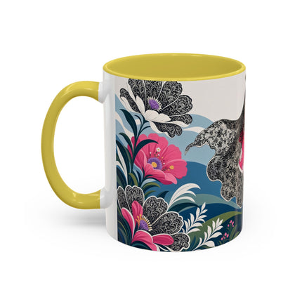 🌸🎀 The Pink Lace Garden Promenade Colorful Mug – Art Deco Fashion Elegance