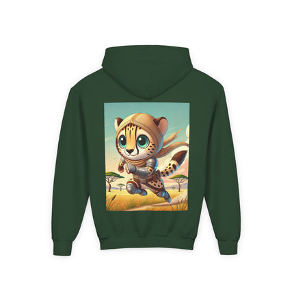 Swift Cheetah Youth Hooded Sweatshirt – Speed, Energy & Bold Adventure