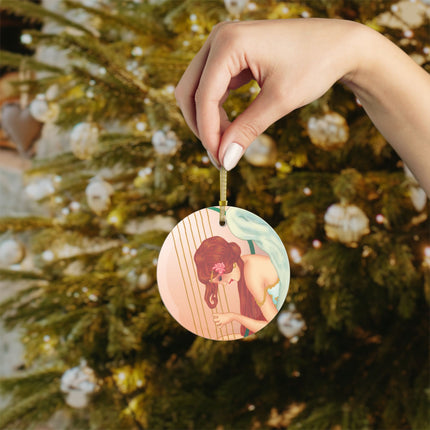 Heavenly Angel Duet Glass Ornament