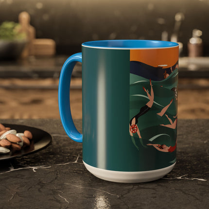 Summer Splash Colorful Mugs – Retro Beach Joy & Carefree Summer Vibes