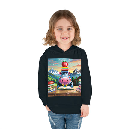 Hippos Hit the Books Toddler Pullover Fleece Hoodie