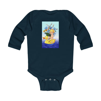 Bathing Adventures Baby Long Sleeve Bodysuit – Cozy Rubber Duck Water Play Design