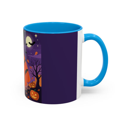 🎃🌕 The Pumpkin Moon Enchantress Colorful Mug – Elegant Halloween Masquerade