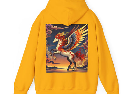 Flame-Winged Horse at Sunset – Heavy Blend™ Hooded Sweatshirt