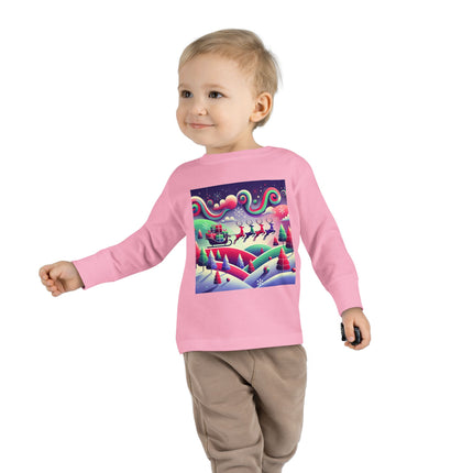 Festive Reindeer Flight Toddler Long Sleeve Tee