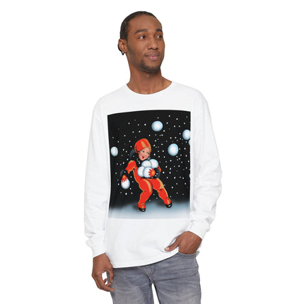 Festive Snowball Unisex Garment-dyed Long Sleeve T-Shirt