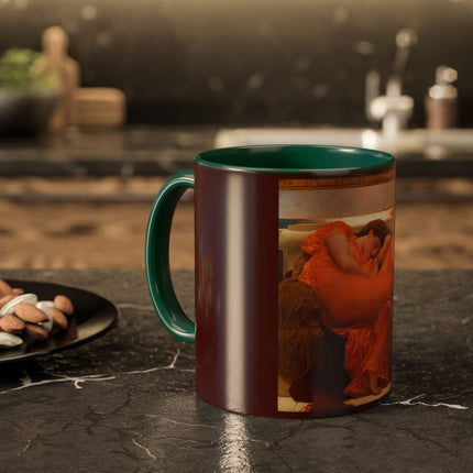 Flaming June by Frederic Leighton Colorful Mugs (11oz, 15oz)