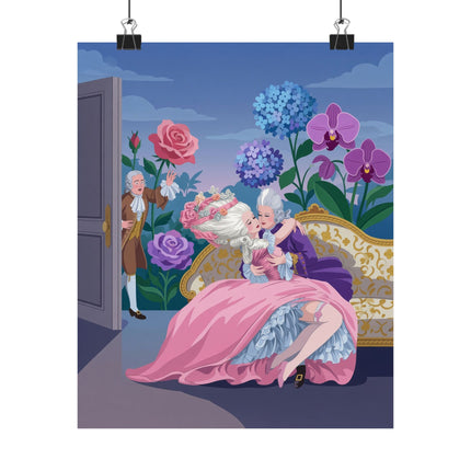 🌹💋 The Lady Of The Secret Rendezvous Matte Vertical Poster – Art Deco Romantic Whimsy