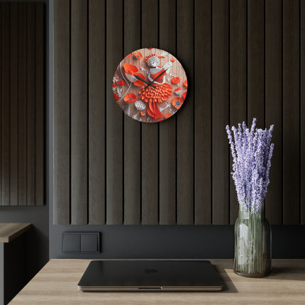 Poppy Fairy Acrylic Wall Clock, Round and Square