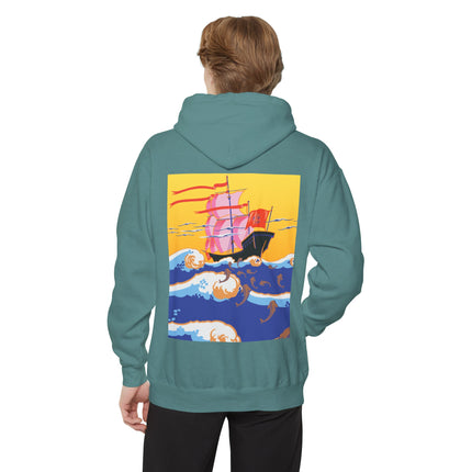 Golden Seas and Whimsical Dreams Unisex Garment-Dyed Hoodie