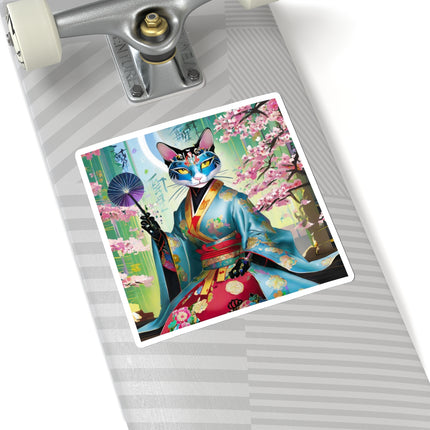 Cyberpunk Geisha Kiss-Cut Stickers (4 Sizes)
