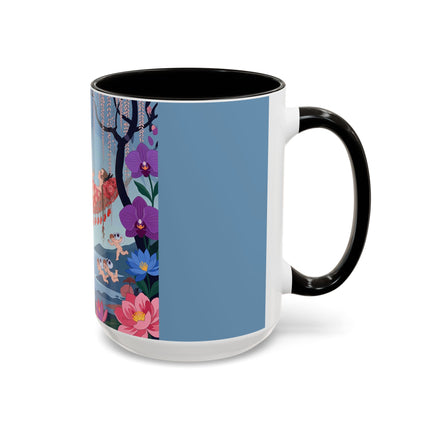 The Ladies Of The Enchanted Hammock Colorful Mugs – Art Deco Whimsical Garden Elegance