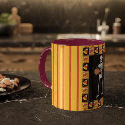 Candy Corn Skeleton Colorful Mugs (11oz, 15oz)