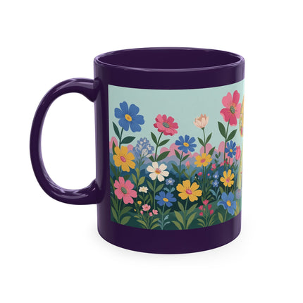 🌼🪭 The Lady Of The Grand Flower Garden Ceramic Mug – Art Deco Garden Whimsy