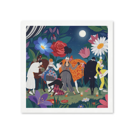 🌙🎭 The Moonlit Garden Masquerade Napkins – Art Deco Floral Fantasy