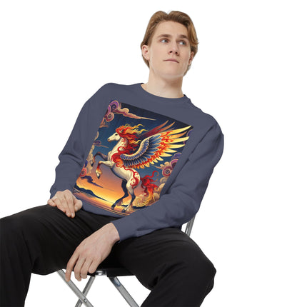 Flame-Winged Horse at Sunset Sweatshirt