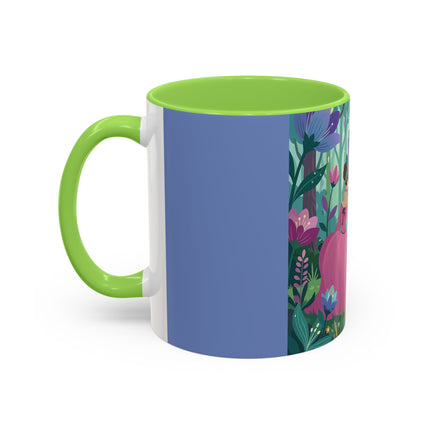 The Lady Of The Enchanted Mirror Colorful Mugs – Art Deco Botanical Elegance
