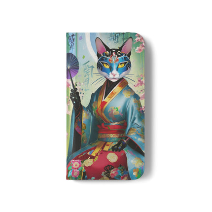 🌸✨ Cyberpunk Geisha Flip Case – Neon Elegance & Futuristic Grace