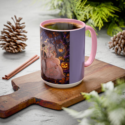 🎃🌙 The Midnight Court Of Pumpkin Grove Colorful Mug – Elegant Halloween Masquerade