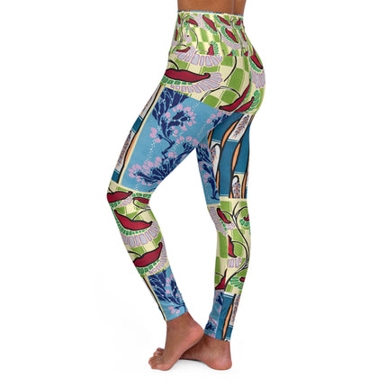 Floral Pattern by Emile-Alain Séguy High Waisted Yoga Leggings (AOP)