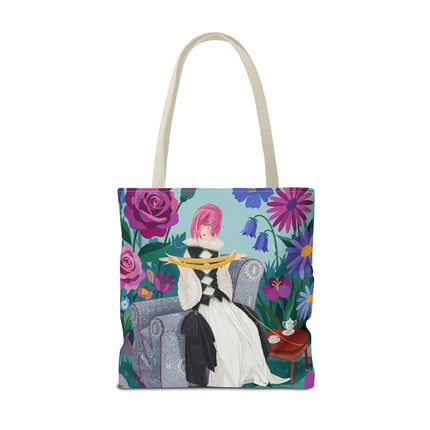 🌹🧶 The Lady Of The Golden Yarn Tote Bag – Art Deco Floral Elegance