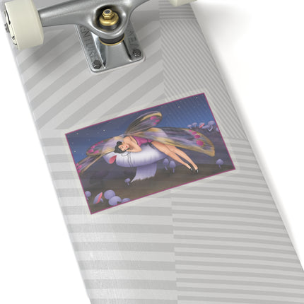Slumbering Fairy on the Mushroom Kiss-Cut Stickers (4 Sizes)