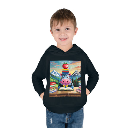 Hippos Hit the Books Toddler Pullover Fleece Hoodie