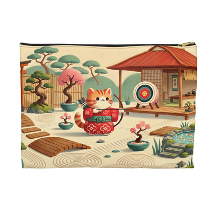 Archer Kitten in the Zen Garden Accessory Pouch – Focus, Whimsy & Zen Balance