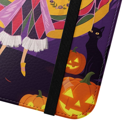 🎭🌹 The Harlequin Rose Masquerade Flip Case – Theatrical Halloween Romance