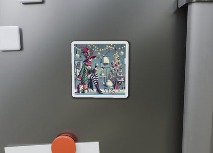 Whimsical Christmas Tea Party Die-Cut Magnets (5 Sizes)