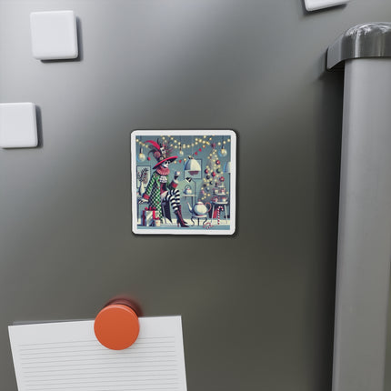 Whimsical Christmas Tea Party Die-Cut Magnets (5 Sizes)
