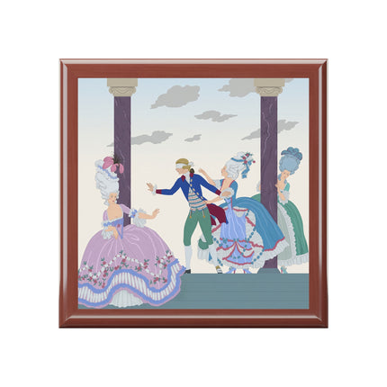 🎭🌸 Blindman’s Bluff Jewelry Box – Rococo Courtship Whimsy