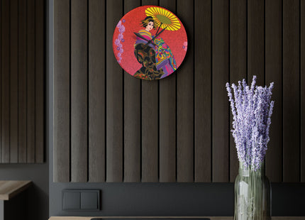 Enchanting Geisha Acrylic Wall Clock
