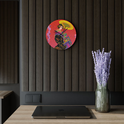 Enchanting Geisha Acrylic Wall Clock