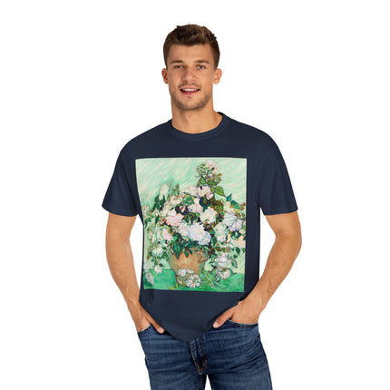 Roses by Vincent Van Gogh Unisex Garment-Dyed T-shirt